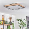 Salmi        Deckenpanel LED Braun, Holzoptik, Schwarz, 1-flammig, Fernbedienung