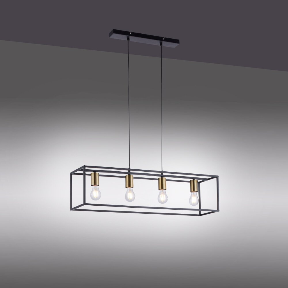 Leuchten Direkt FABIO Pendelleuchte Schwarz, 4-flammig main product photo