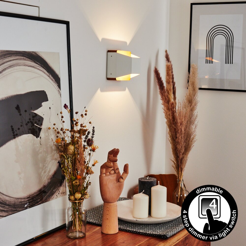 Clarens Wandleuchte LED Braun, Weiß, 1-flammig main product photo