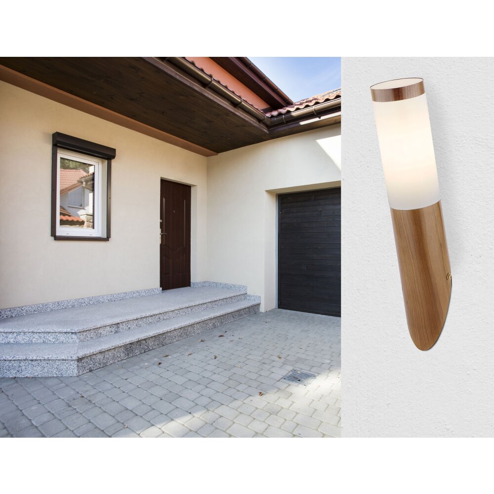 Globo BOSTON Außenwandleuchte Holzoptik, 1-flammig main product photo