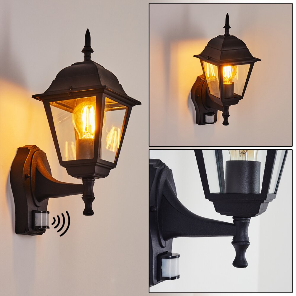 Naofe Außenwandleuchte Schwarz, 1-flammig, Bewegungsmelder main product photo