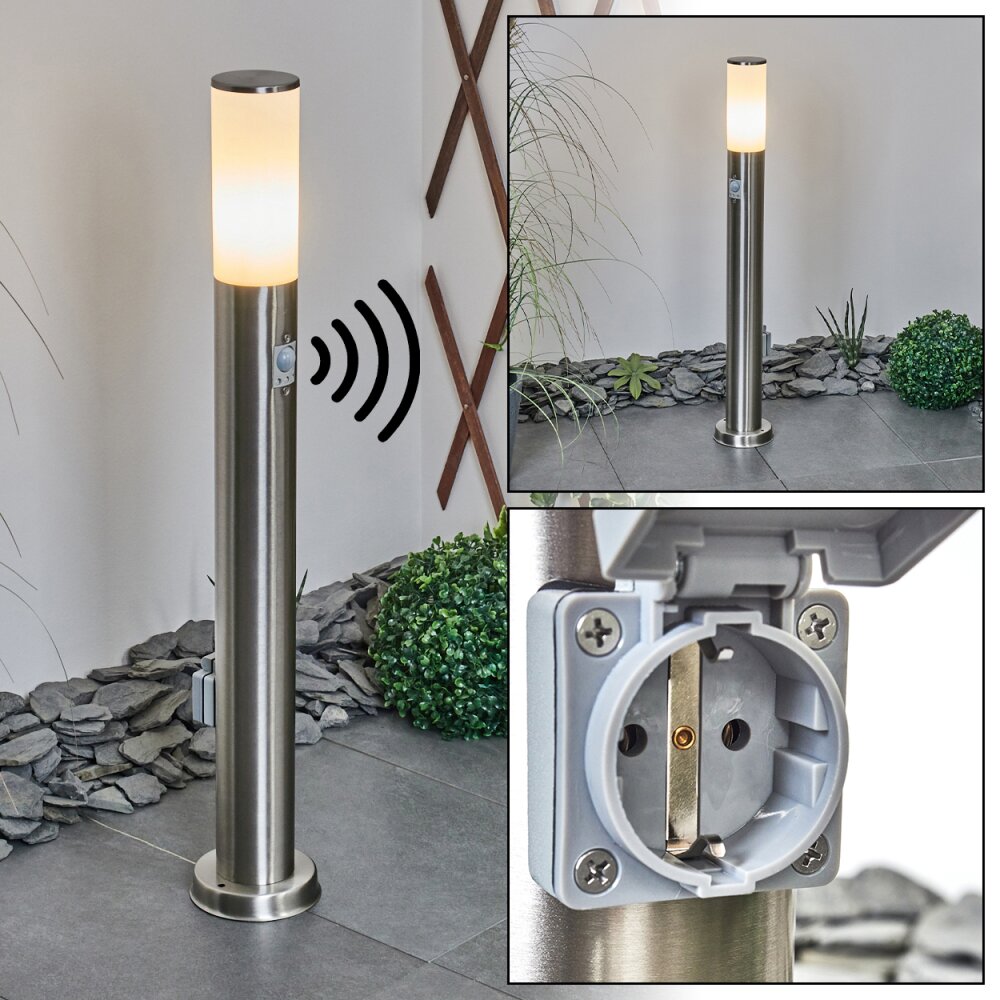 Caserta Wegeleuchte Nickel-Matt, 1-flammig, Bewegungsmelder main product photo