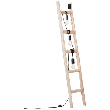 Brilliant Ladder Stehleuchte Naturfarben, Schwarz, 3-flammig
