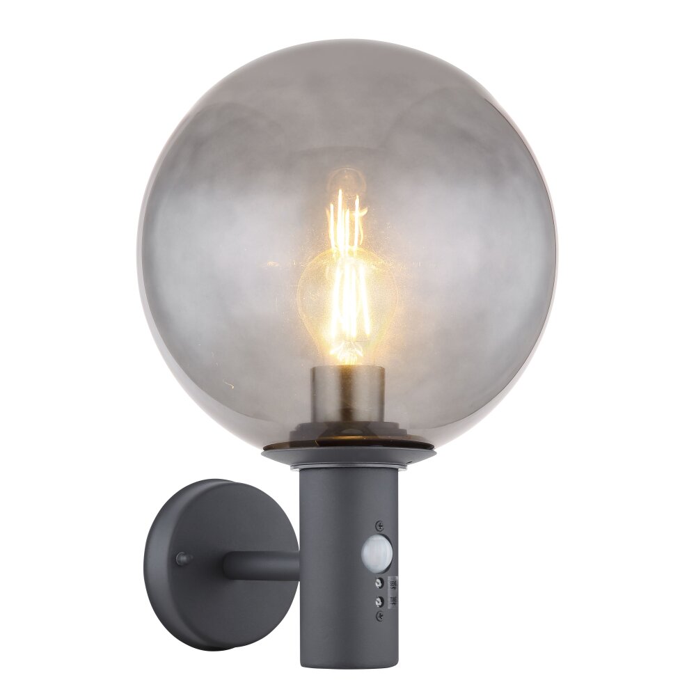 Globo HEDWIG Außenwandleuchte Anthrazit, 1-flammig, Bewegungsmelder main product photo