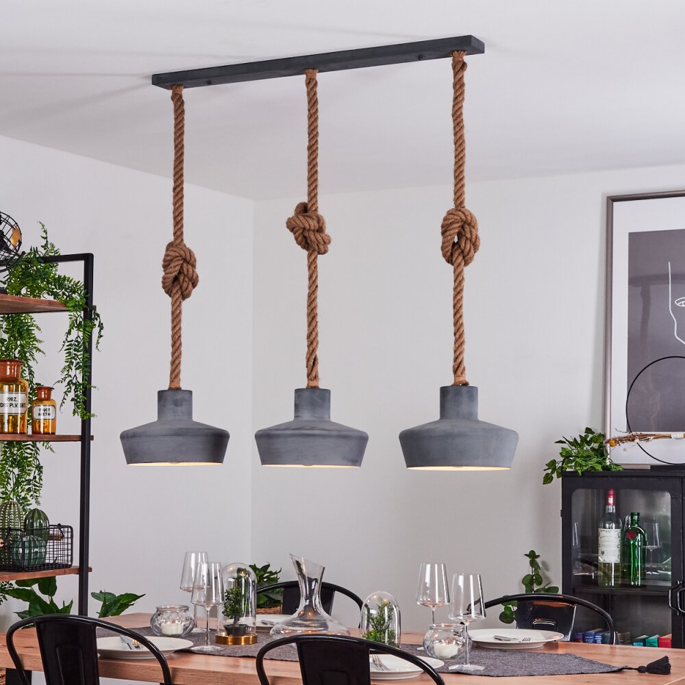 Colombier Pendelleuchte Grau, Naturfarben, 3-flammig main product photo