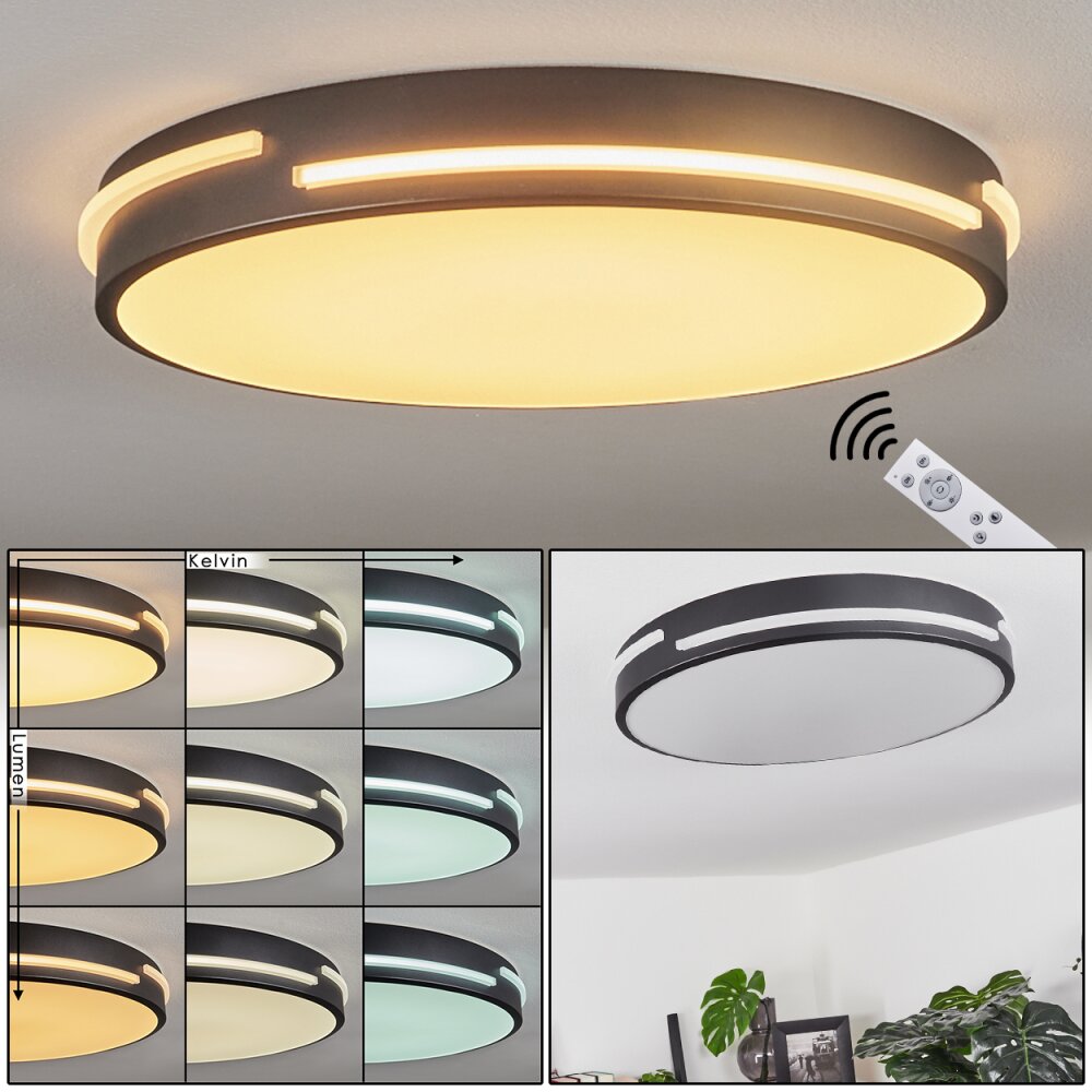 Seewen Deckenleuchte LED Schwarz, Weiß, 1-flammig, Fernbedienung main product photo