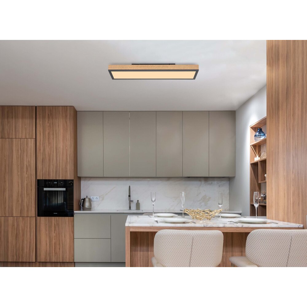 Globo DORO Deckenleuchte LED Holz dunkel, Schwarz, 1-flammig main product photo