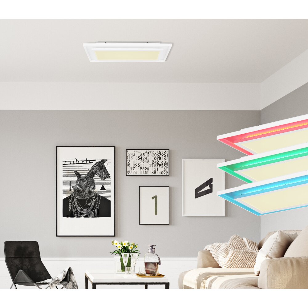 Globo MURPHY Deckenleuchte LED Weiß, 1-flammig, Fernbedienung, Farbwechsler main product photo
