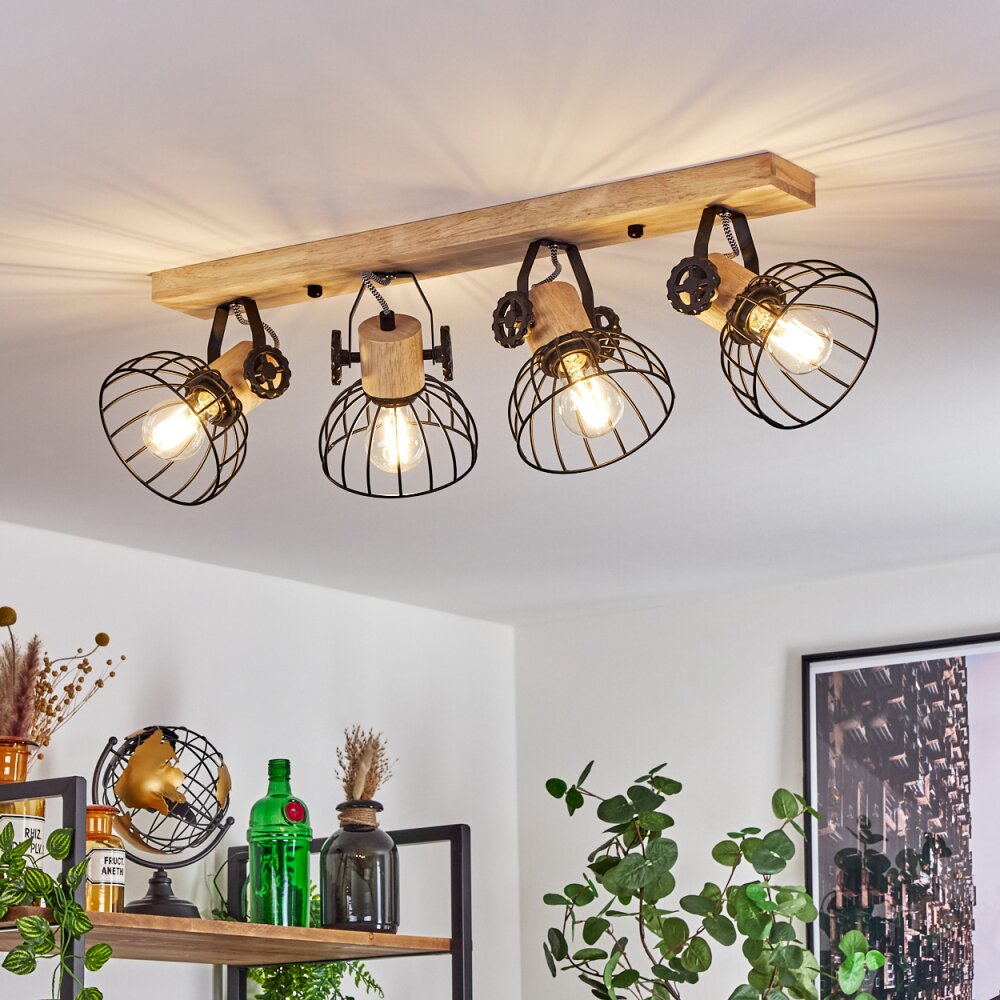 Orny Deckenleuchte Naturfarben, Schwarz, 4-flammig main product photo