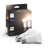 Philips Hue White 2er Set LED E27 9 Watt 2700 Kelvin 800 Lumen