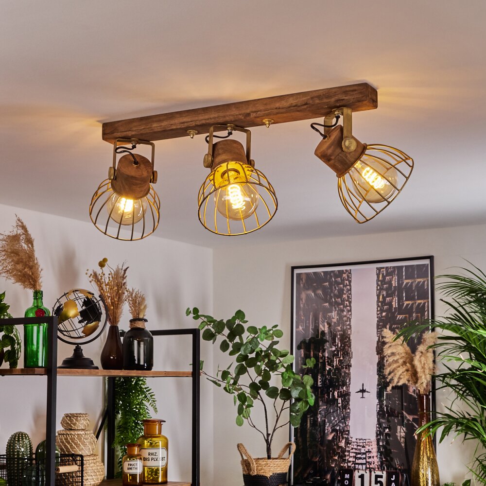 Grunnfjord Deckenleuchte Gold, Naturfarben, 3-flammig main product photo