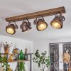 Herford  Deckenleuchte Holz dunkel, Rostfarben, 4-flammig
