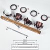 Herford  Deckenleuchte Holz dunkel, Rostfarben, 4-flammig