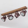 Herford  Deckenleuchte Holz dunkel, Rostfarben, 4-flammig