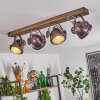 Herford  Deckenleuchte Holz dunkel, Rostfarben, 4-flammig