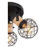 Globo LACKY Deckenleuchte Holz hell, Schwarz, 3-flammig