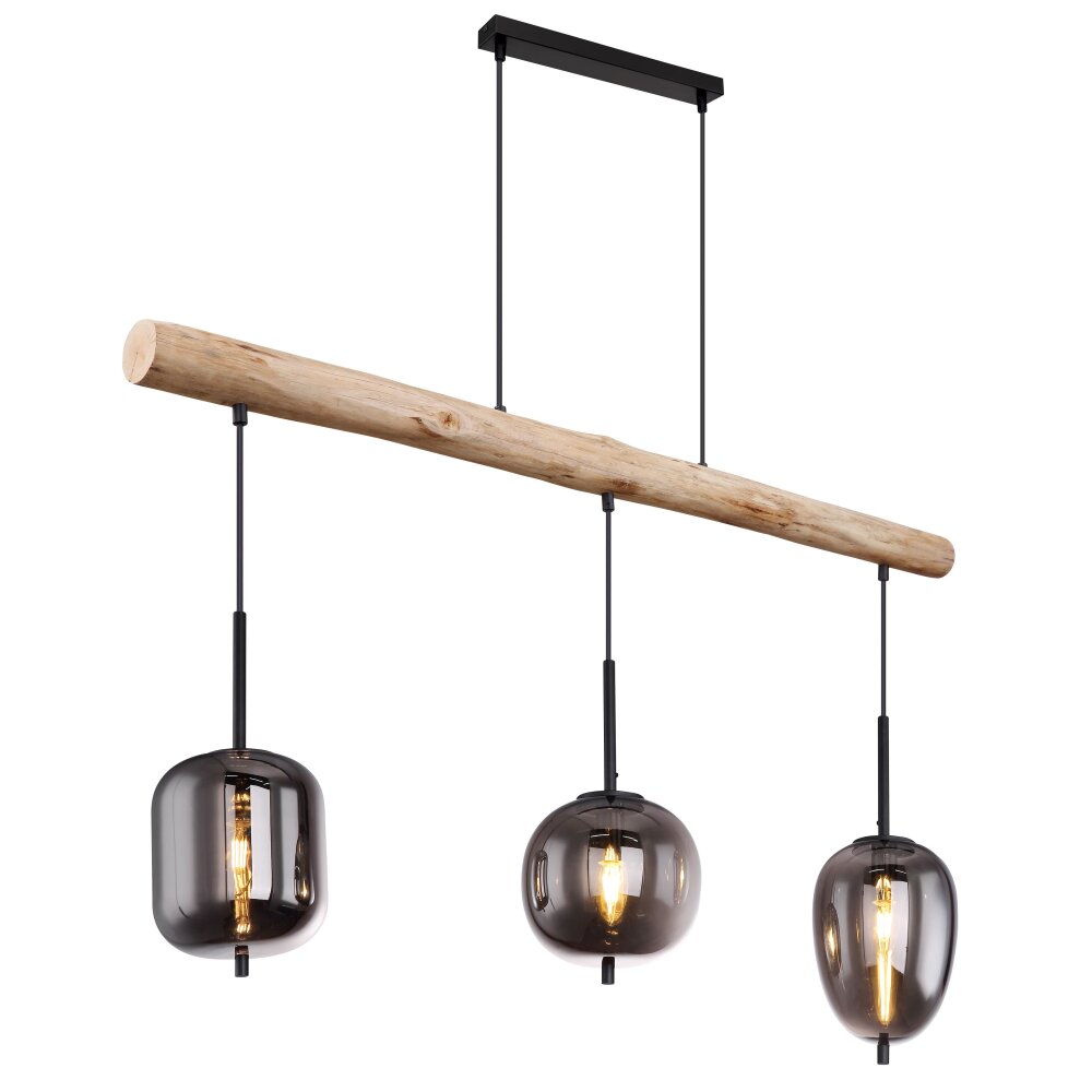 Globo BLACKY Pendelleuchte Naturfarben, Schwarz, 3-flammig main product photo