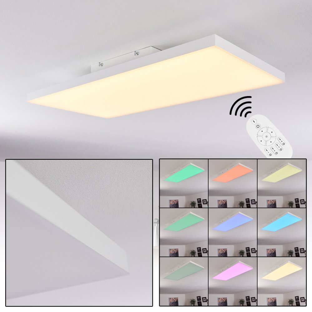 Buenaventura Deckenleuchte LED Weiß, 1-flammig, Fernbedienung, Farbwechsler main product photo