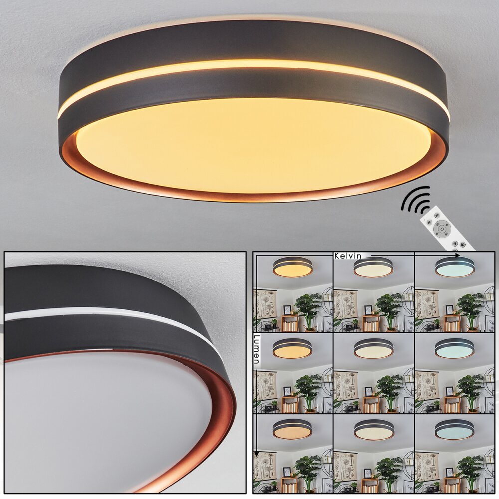 Cachalot Deckenleuchte LED Kupferfarben, Schwarz, 1-flammig, Fernbedienung, Farbwechsler main product photo