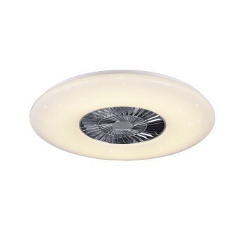 Reality Visby Ventilator LED Chrom, 1-flammig, Fernbedienung