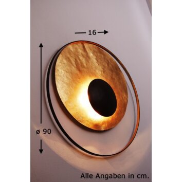 Holländer SATELLITE Wandleuchte Braun, Gold, 3-flammig