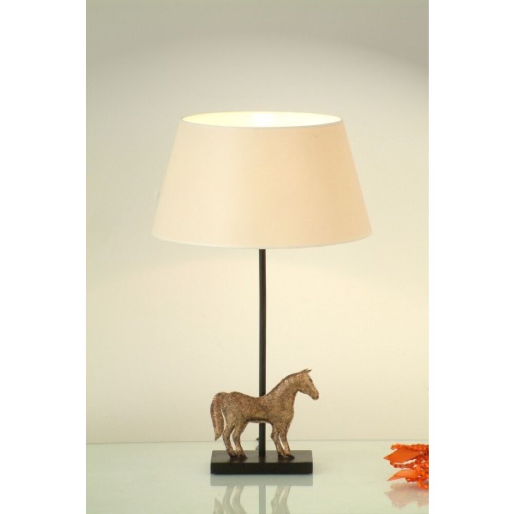 Holländer SOLISTI CAVALLO Tischleuchte Braun, Gold, Weiß, 1-flammig main product photo