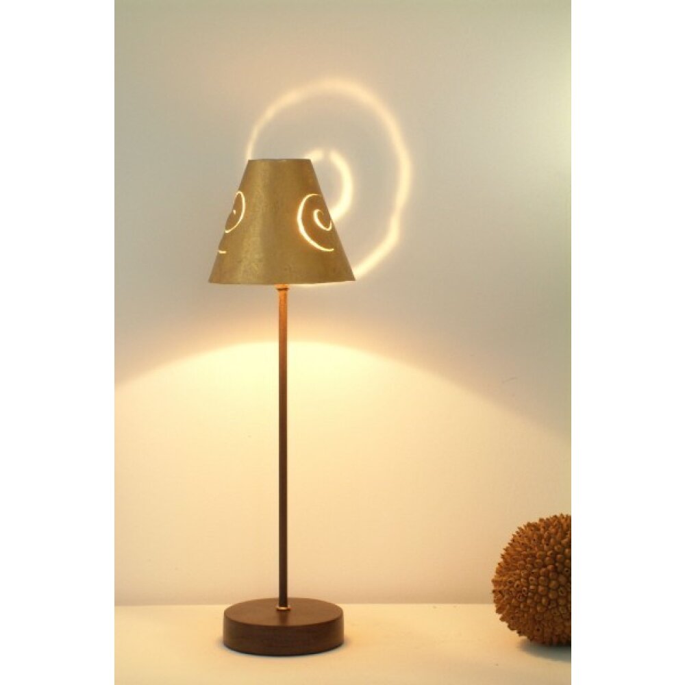 Holländer PICCOLA SCHERMO Tischleuchte Braun, Gold, 1-flammig main product photo