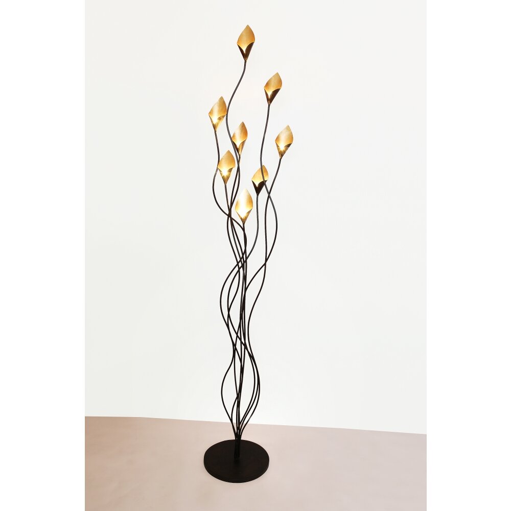 Holländer CALAMARO Stehleuchte Braun, Gold, Schwarz, 8-flammig main product photo