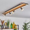 Deadwood            Deckenleuchte LED Braun, Chrom, Holzoptik, Schwarz, 5-flammig