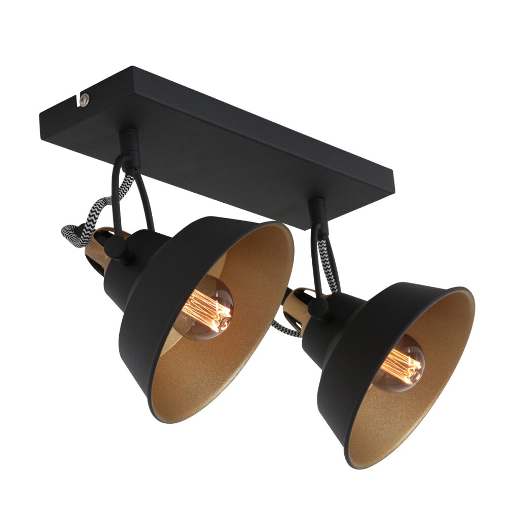 Steinhauer Nové Deckenleuchte Gold, Schwarz, 2-flammig main product photo