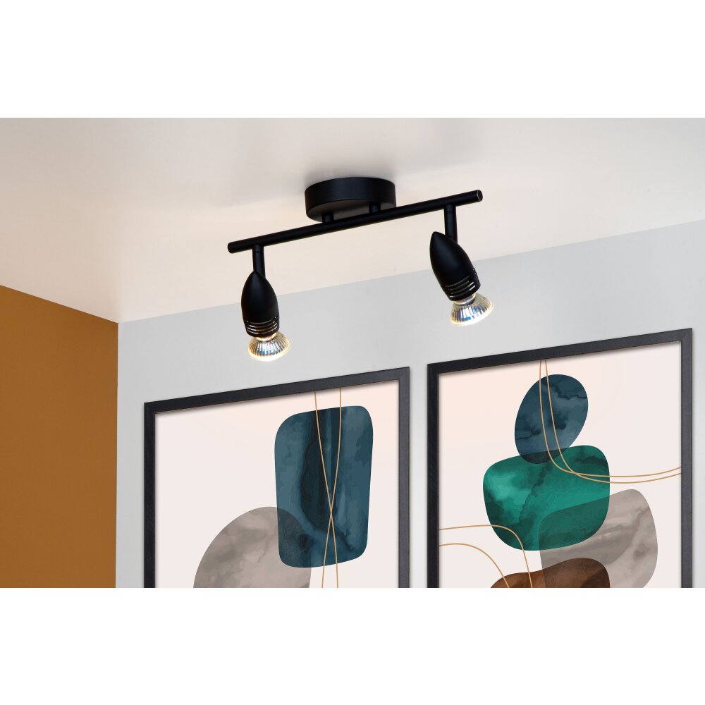 Lucide CARO Deckenleuchte Schwarz, 2-flammig main product photo