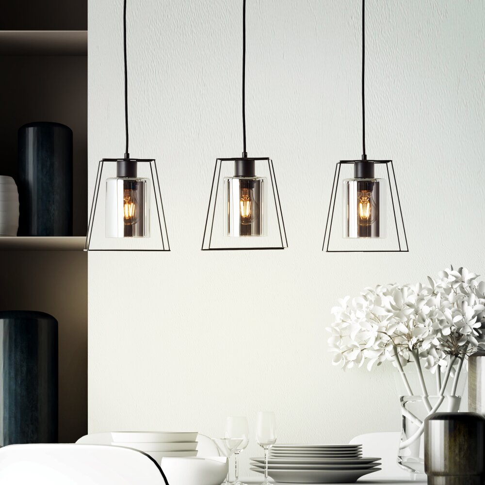 Brilliant Leuchten Luxor Pendelleuchte Schwarz, 3-flammig main product photo