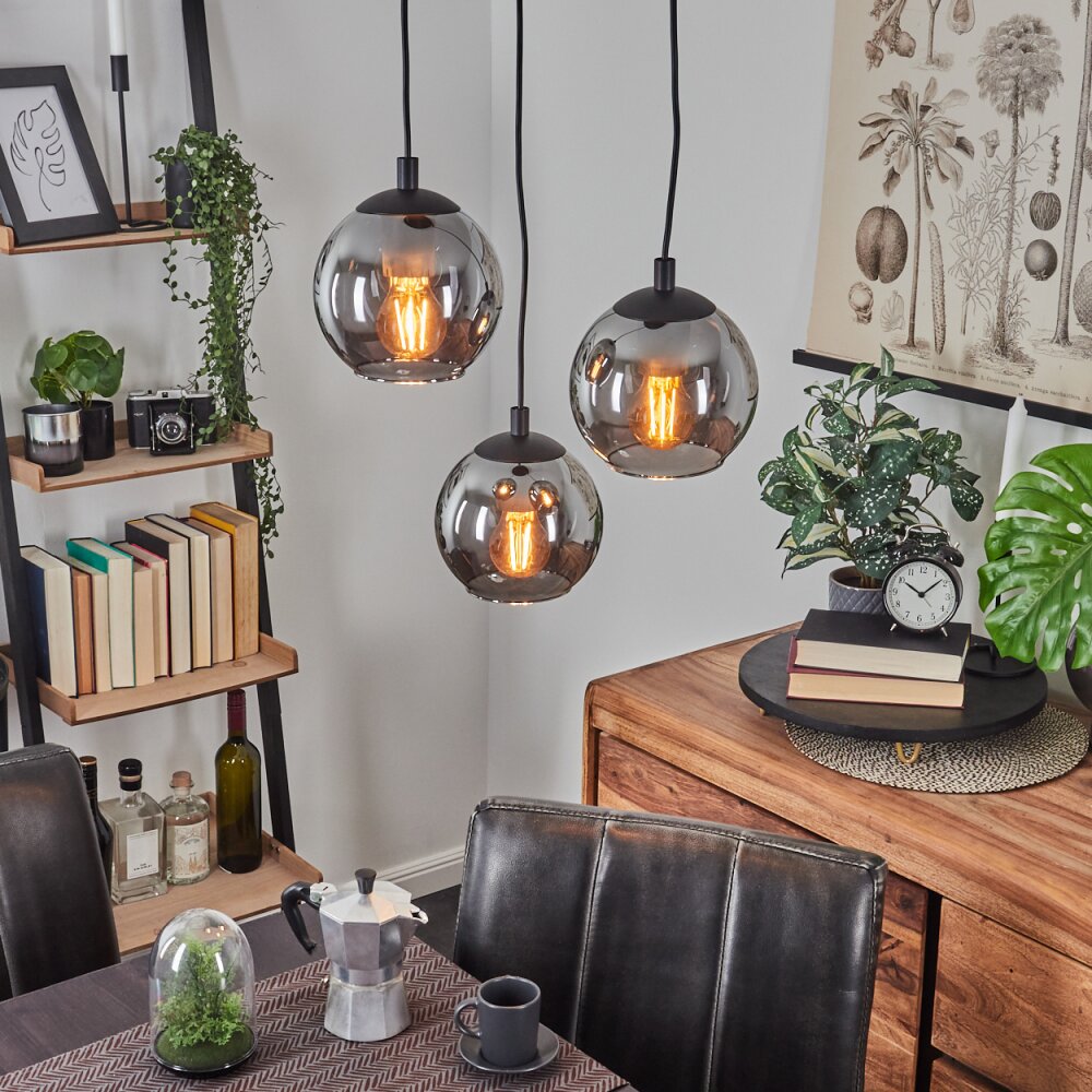 Sernf Pendelleuchte Schwarz, 3-flammig main product photo