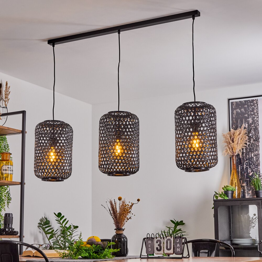 Uguay Pendelleuchte Schwarz, 3-flammig main product photo