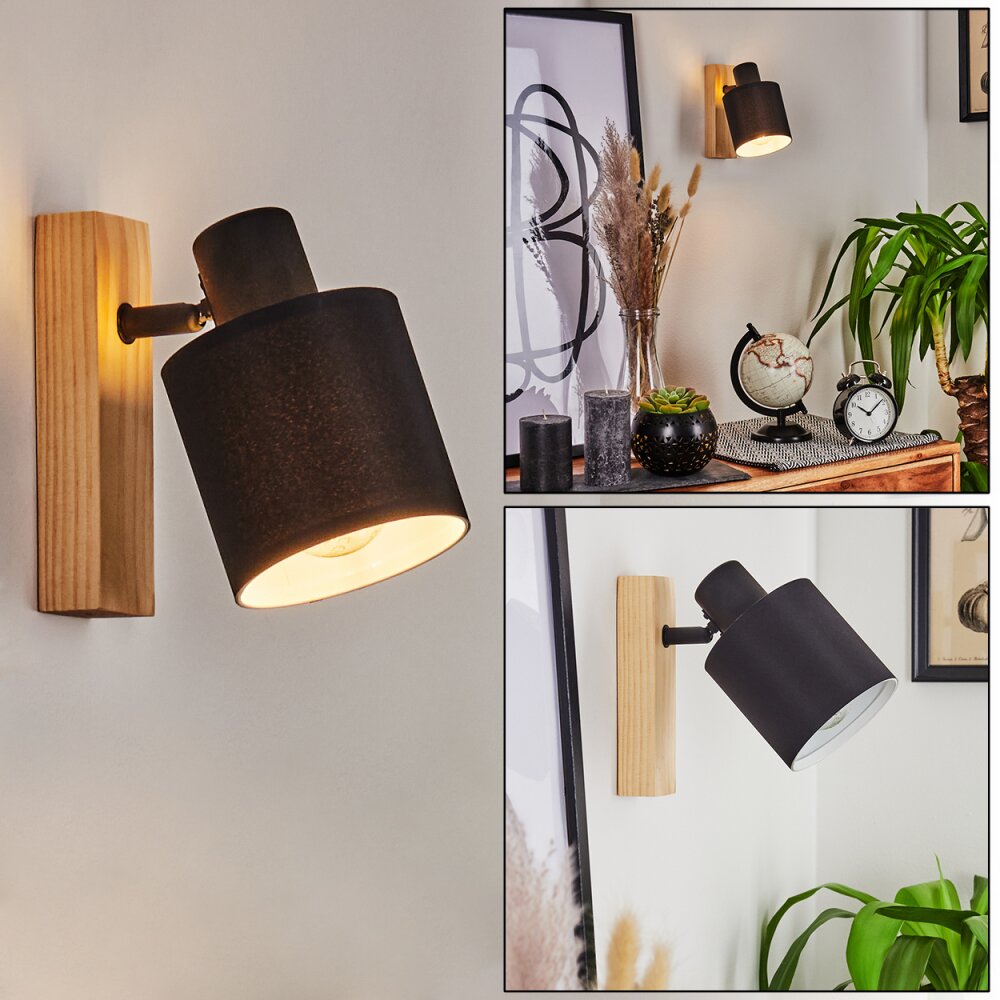 Sumlili Wandleuchte Naturfarben, Schwarz, 1-flammig main product photo