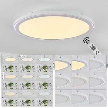 Telsen              Deckenpanel LED Weiß, 2-flammig, Fernbedienung, Farbwechsler