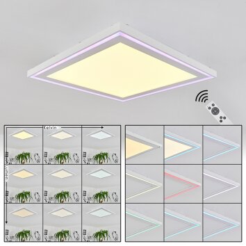 Telsen Deckenpanel LED Weiß, 2-flammig, Fernbedienung, Farbwechsler