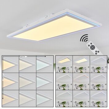 Telsen              Deckenpanel LED Weiß, 2-flammig, Fernbedienung, Farbwechsler