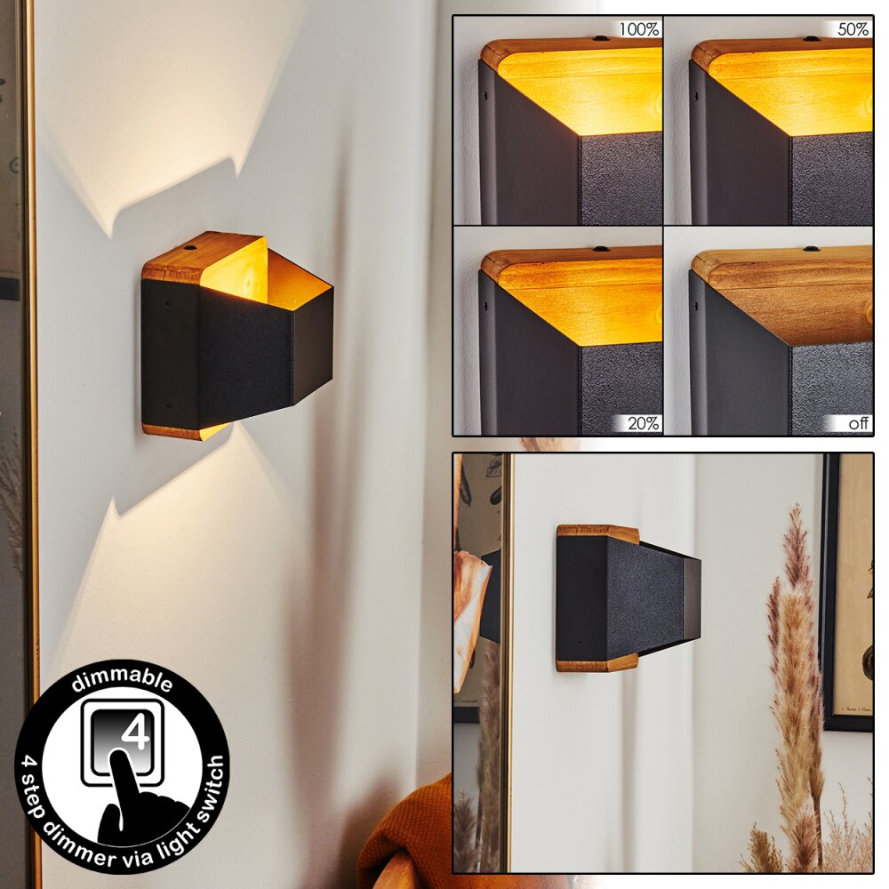 Clarens Wandleuchte LED Naturfarben, Schwarz, 1-flammig main product photo