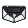 Globo Solar-Wandleuchte LED Schwarz, Transparent, Klar, 100-flammig, Bewegungsmelder