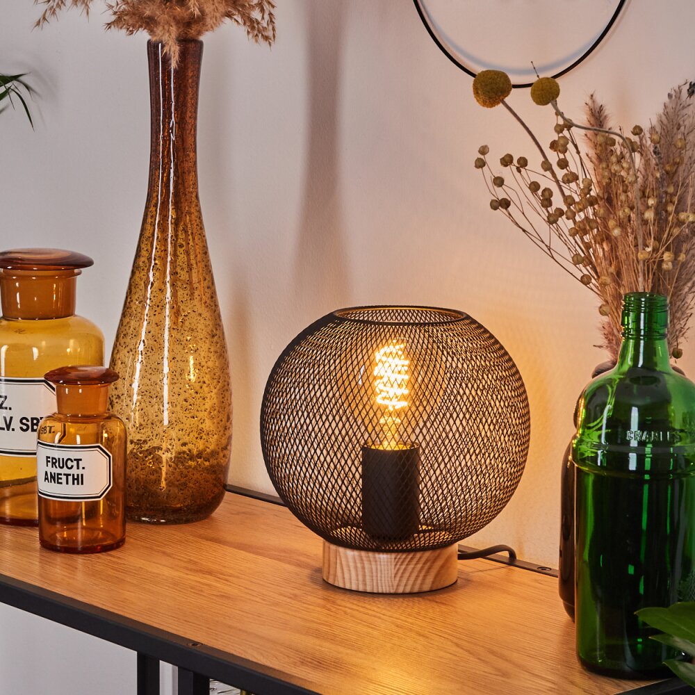 Reiden Tischleuchte Naturfarben, Schwarz, 1-flammig main product photo
