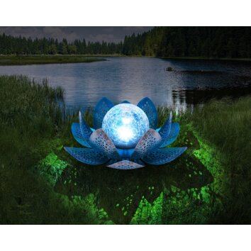 Gobo LOTUS Solarleuchte LED Schwarz, Silber, 1-flammig