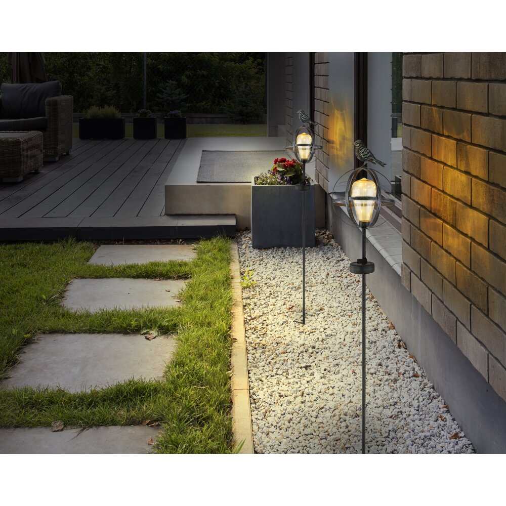 Gobo Solarleuchte LED Altsilber, Bernsteinfarben, 5-flammig main product photo