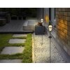 Gobo Solarleuchte LED Altsilber, Bernsteinfarben, 5-flammig