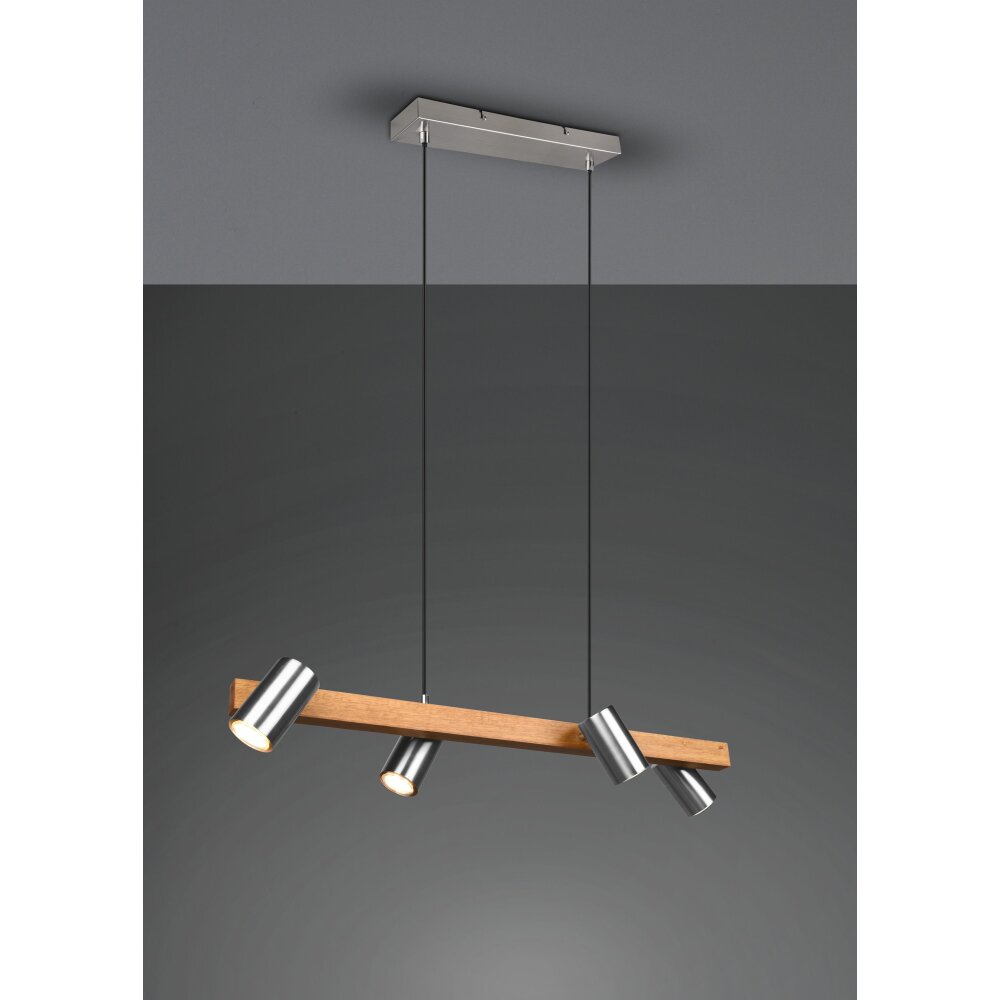 Trio Leuchten Marley Pendelleuchte Naturfarben, Nickel-Matt, 4-flammig main product photo