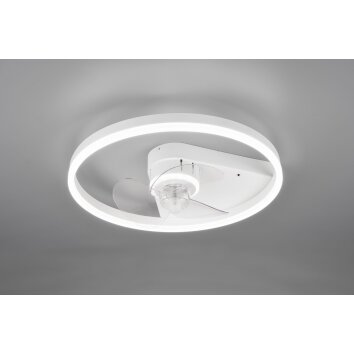 Reality Borgholm Deckenventilator LED Weiß, 1-flammig, Fernbedienung