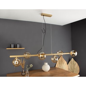 Luce Design NEPTUN Pendelleuchte Messing, 6-flammig