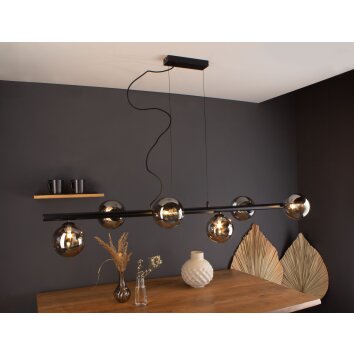 Luce Design NEPTUN Pendelleuchte Schwarz, 6-flammig