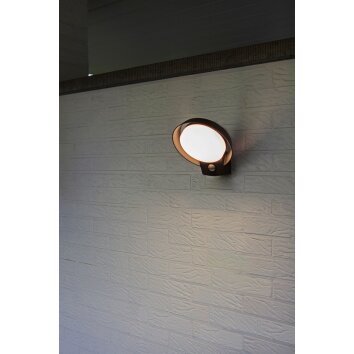 Lutec Lampen POLO Außenwandleuchte LED Anthrazit, 1-flammig, Bewegungsmelder