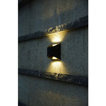 Lutec Lampen DODD Außenwandleuchte LED Schwarz, 2-flammig